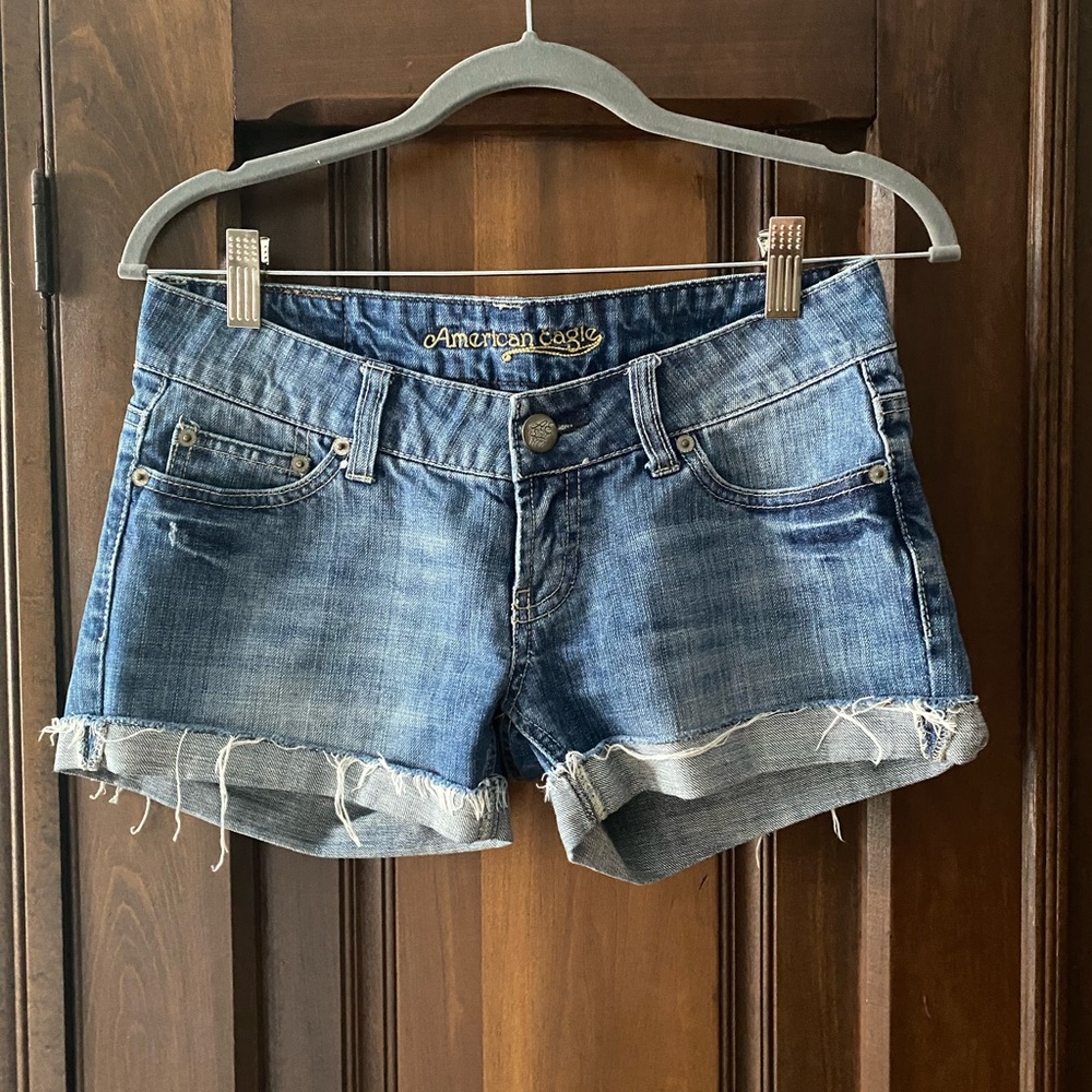 American Eagle Denim Cuffed Jean Shorts